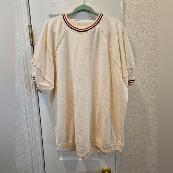 We The Three short sleeve, oversized, sweater - Picture 1 of 7